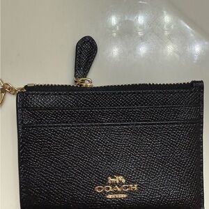 Coach Black Textured Leather Pouch